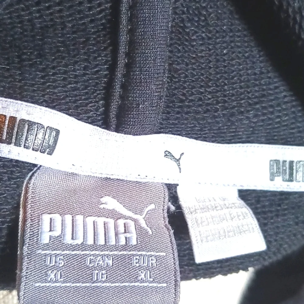 PUMA Hoodie Women's Cropped Black Sweatshirt Size Extra Large - Picture 5 of 8